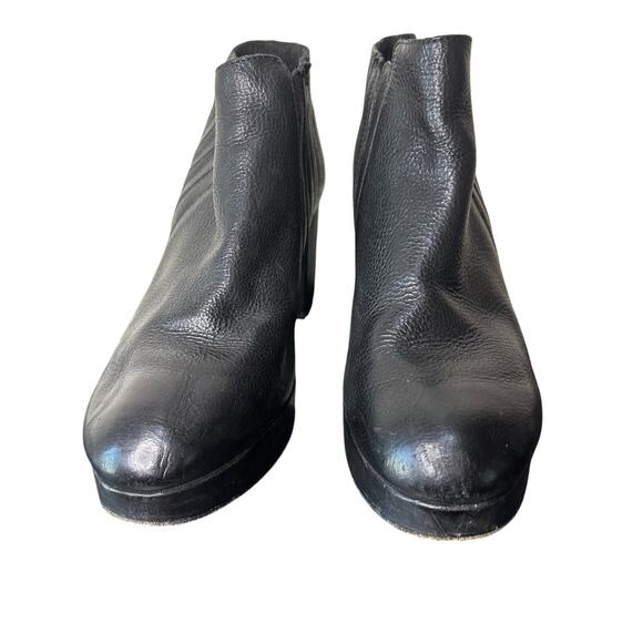 Eileen Fisher Black Classic Bird Leather Platform Bootie Women's Size 10 - Picture 4 of 7